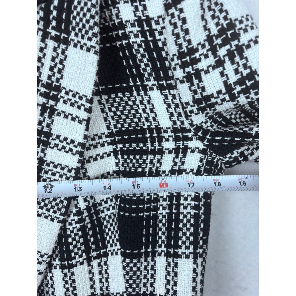 ZARA PLAID TWEED BLAZER, SIZE M, Double Breasted Longline Textured Office - Picture 5 of 8